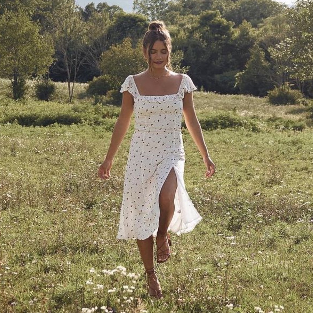 Backyard Roses Rose Midi Dress